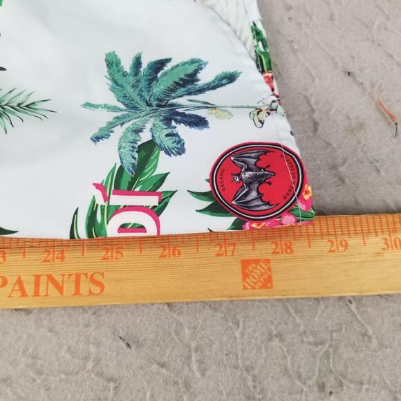 Bacardi Shirt Mens Extra Small XS Hawaiian Button Up Parrot Rum Tropical - Picture 10 of 12